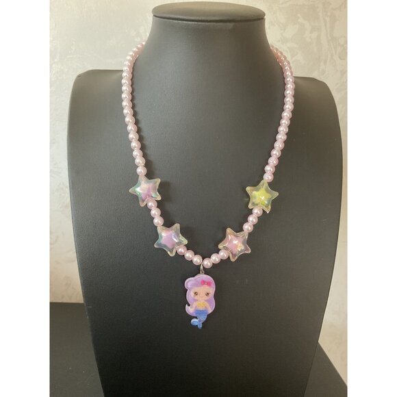 Colorful Beaded Necklace Set With Star & Flower Charms For Kids - Picture 6 of 6